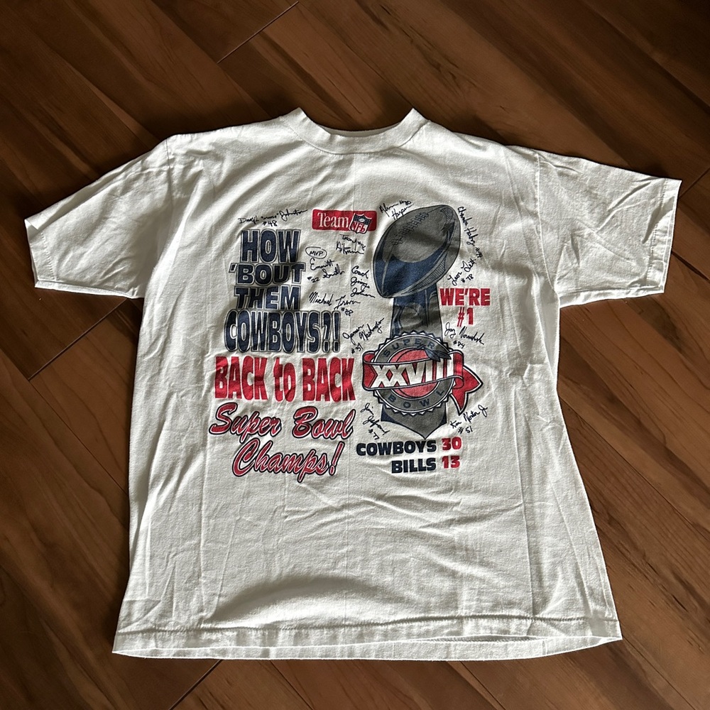 Vintage NFL Super Bowl XXVIII Tee - Dallas Cowboys vs Buffalo Bills